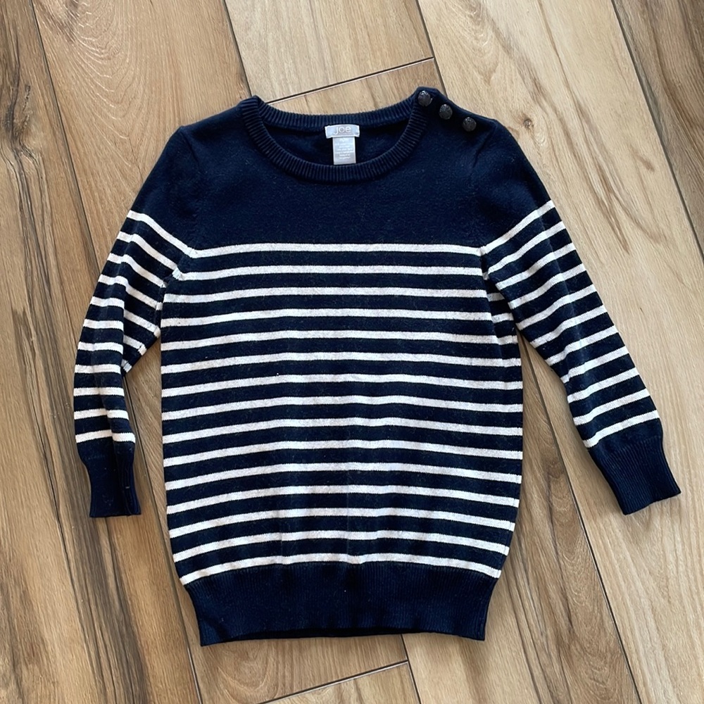 Joe Fresh Blue/White Striped Sweater. - Size M